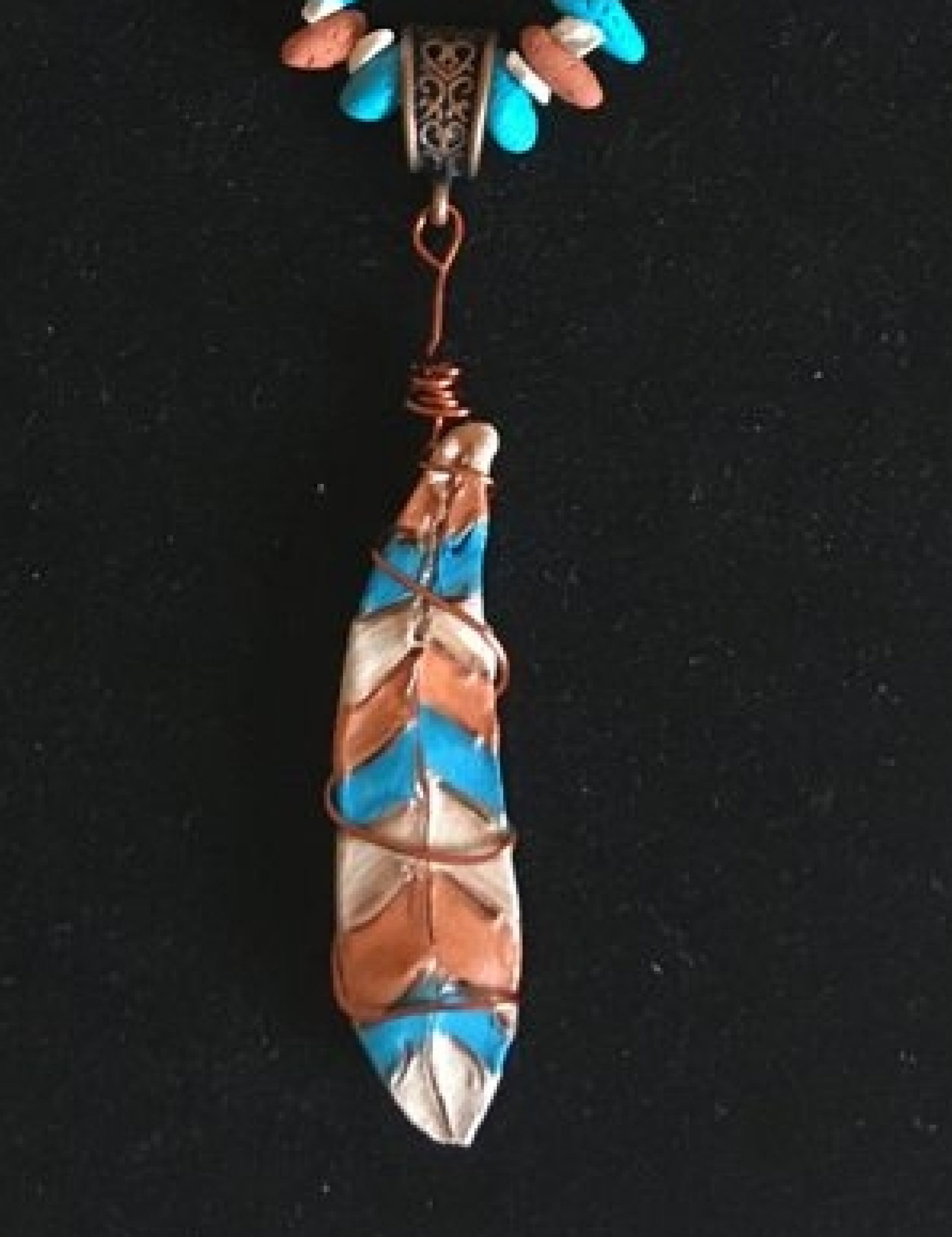 Artisan Tribes Polymer Clay Feather Pendant
