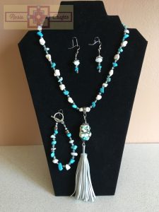 Artisan Tribes Turquoise Stone Tassel Jewelry Set