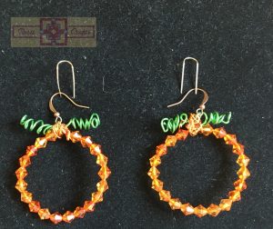 Rosie Crafts Beaded Pumpkin Earrings