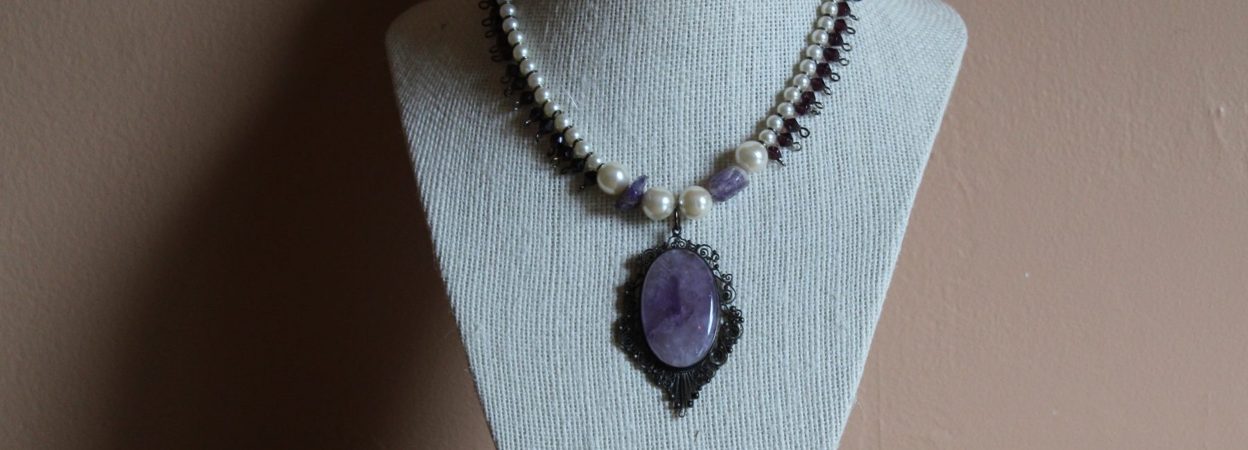 Rosie Crafts Amethyst Pearl Necklace