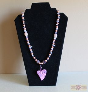 Rosie Crafts Polymer Clay Heart Necklace