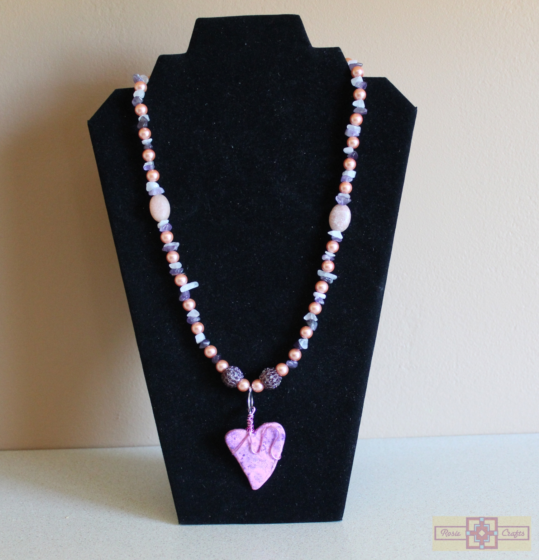 Rosie Crafts Polymer Clay Heart Necklace